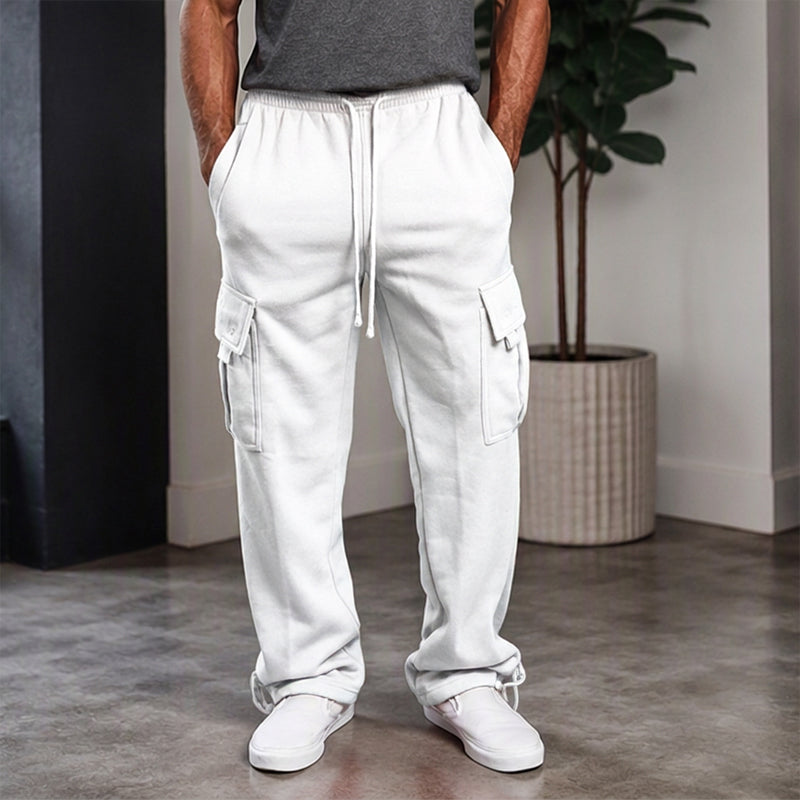 Pantalon cargo décontracté à cordon de serrage pour homme