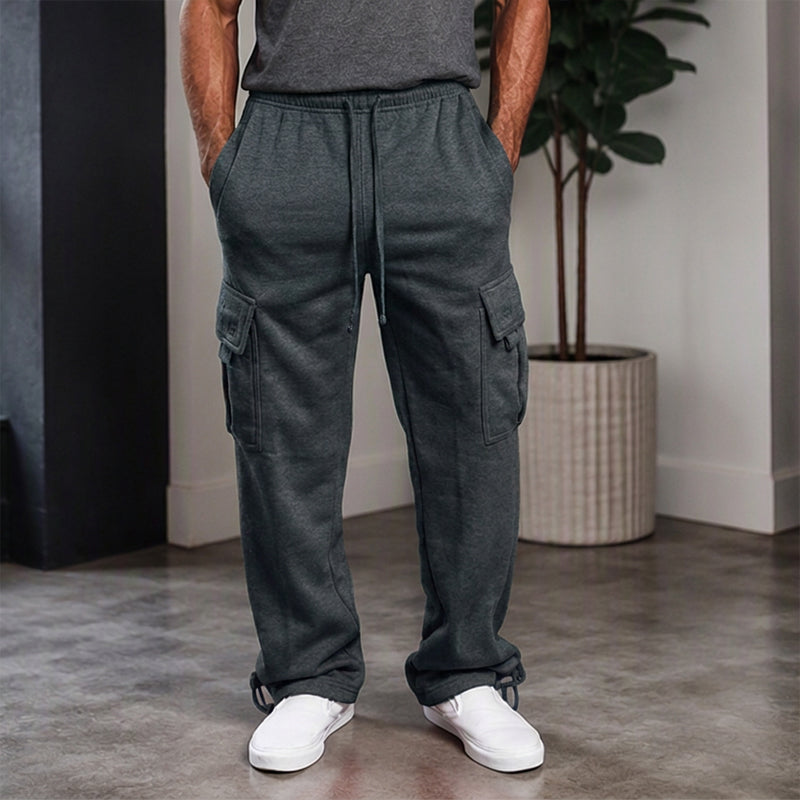 Pantalon cargo décontracté à cordon de serrage pour homme