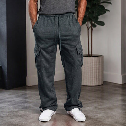 Pantalon cargo décontracté à cordon de serrage pour homme