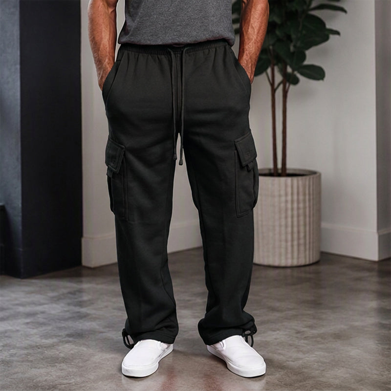 Pantalon cargo décontracté à cordon de serrage pour homme