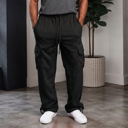 Pantalon cargo décontracté à cordon de serrage pour homme