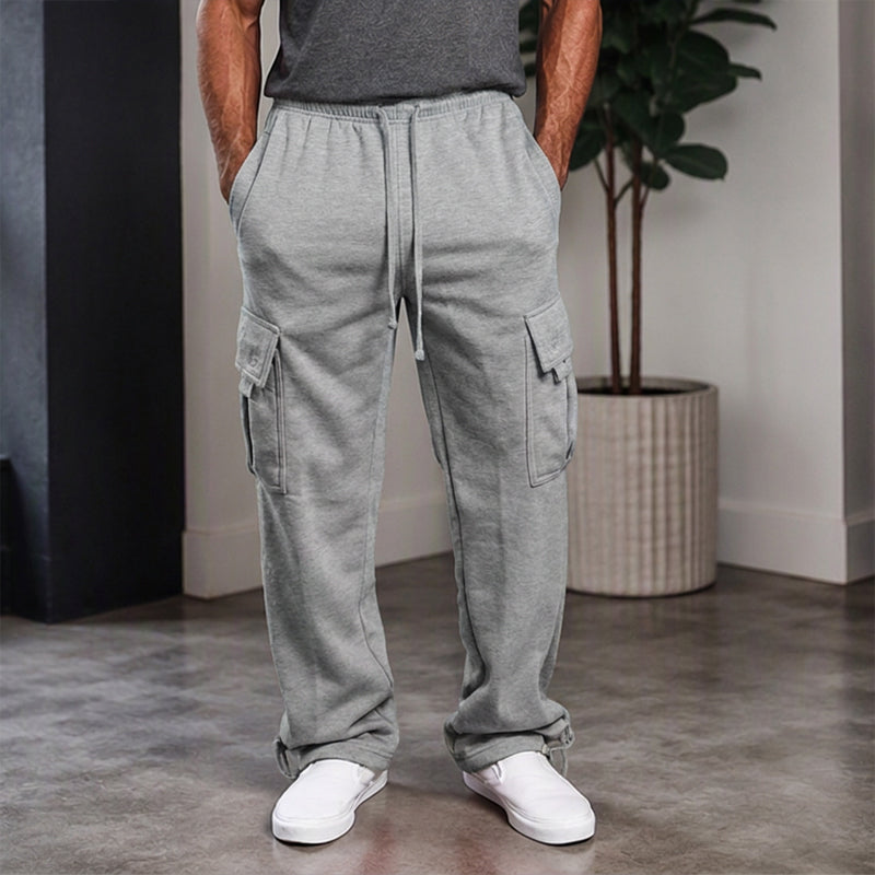Pantalon cargo décontracté à cordon de serrage pour homme