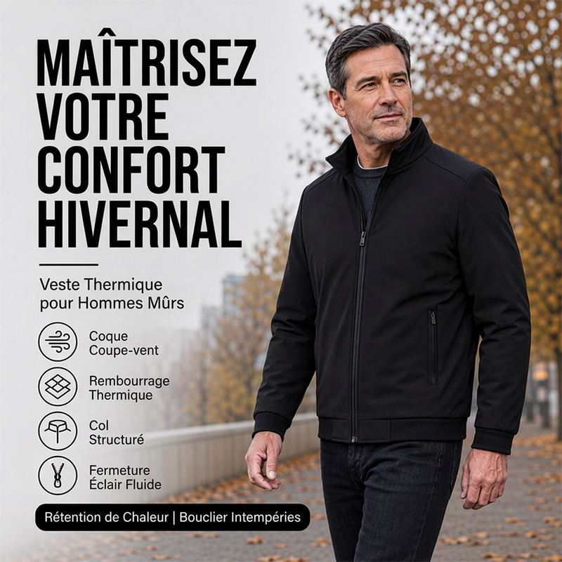 Veste d'hiver épaisse classique pour homme