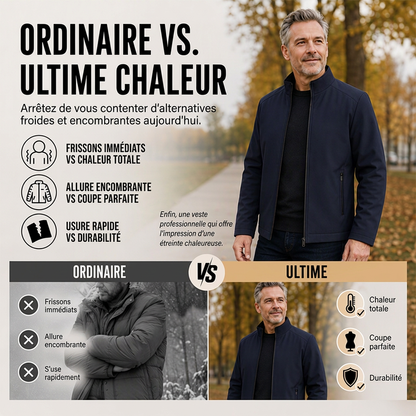 Veste d'hiver épaisse classique pour homme