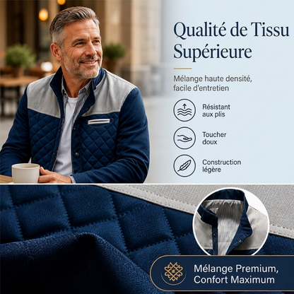 Veste matelassée chaude décontractée à col montant pour homme