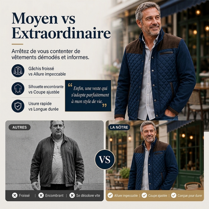 Veste matelassée chaude décontractée à col montant pour homme