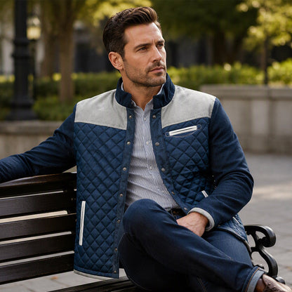 Veste matelassée chaude décontractée à col montant pour homme