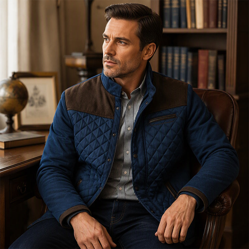 Veste matelassée chaude décontractée à col montant pour homme