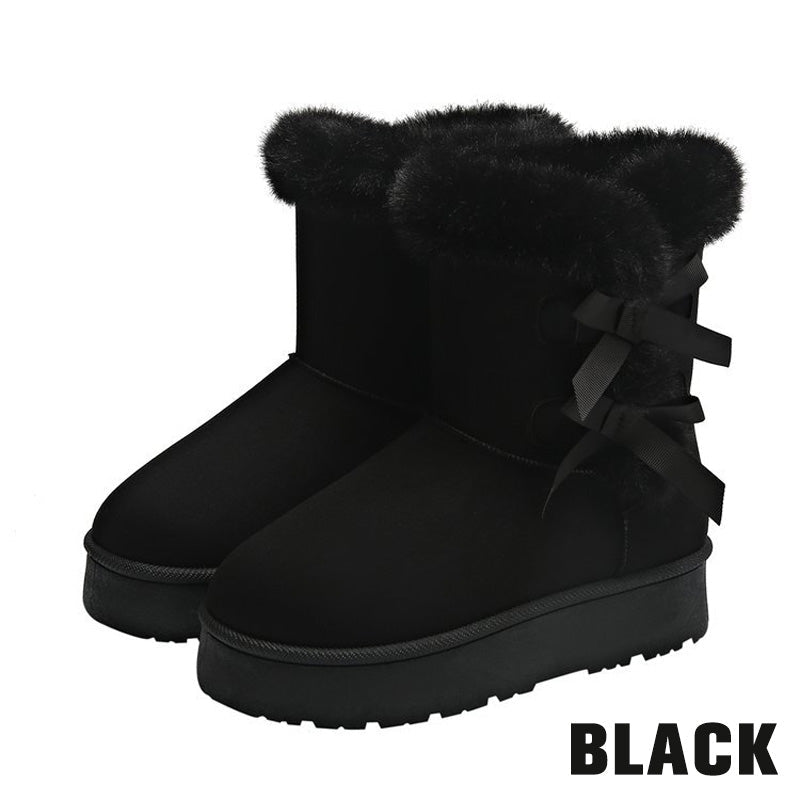 📢📢50 % DE RÉDUCTION !! ⏰& Livraison gratuite✈️Bottes de Neige Classiques à Doublure en Peluche avec Nœud et Plateforme pour Femmes