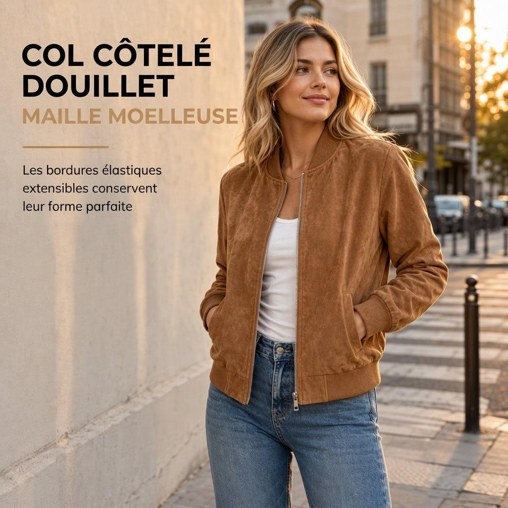 Veste décontractée à zip pour femmes