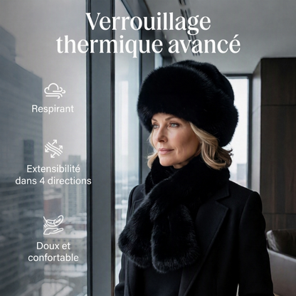 Ensemble chaud d'hiver : écharpe et bonnet en peluche épaisse
