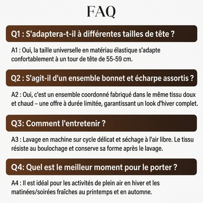 Ensemble chaud d'hiver : écharpe et bonnet en peluche épaisse