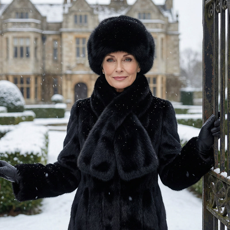 Ensemble chaud d'hiver : écharpe et bonnet en peluche épaisse