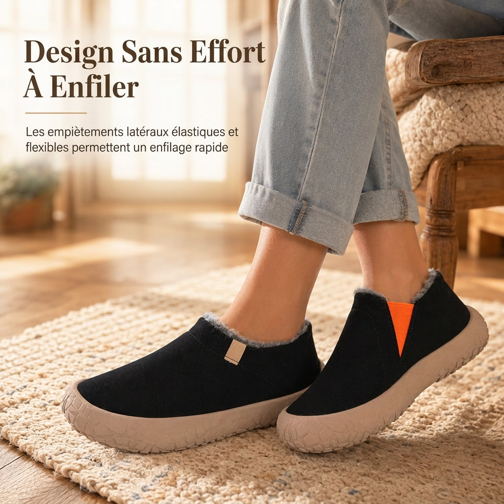 Chaussures d'hiver chaudes sans lacets pour femmes