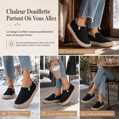 Chaussures d'hiver chaudes sans lacets pour femmes