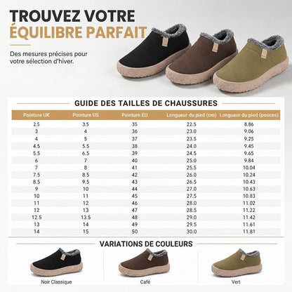 Chaussures d'hiver chaudes sans lacets pour femmes