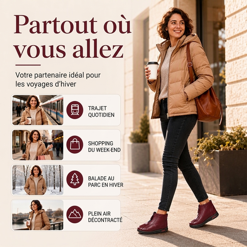 Bottes d'hiver chaudes et antidérapantes pour femmes