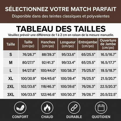 Pantalon de survêtement thermique confortable d'hiver pour homme