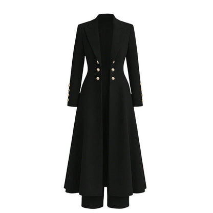 📢📢50 % DE RÉDUCTION !! ⏰Ensemble élégant d'automne pour femme, composé de deux pièces : un manteau rétro à manches longues et un pantalon sobre