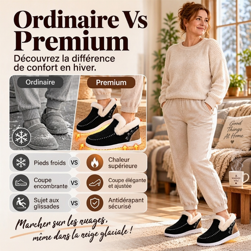 Bottes de neige d'hiver pour femme à doublure pelucheuse
