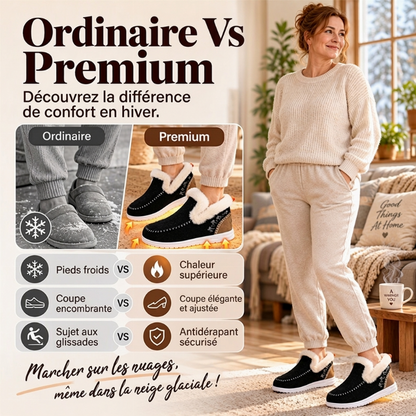 Bottes de neige d'hiver pour femme à doublure pelucheuse