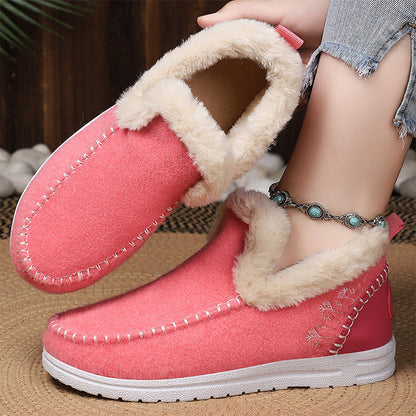 Bottes de neige d'hiver pour femme à doublure pelucheuse