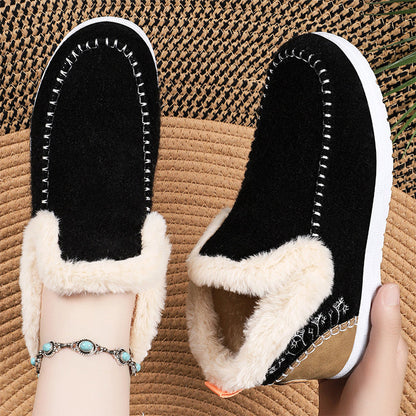 Bottes de neige d'hiver pour femme à doublure pelucheuse