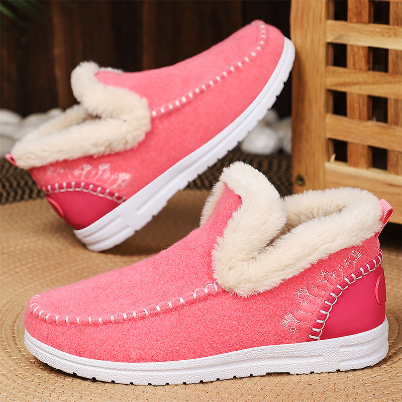 Bottes de neige d'hiver pour femme à doublure pelucheuse