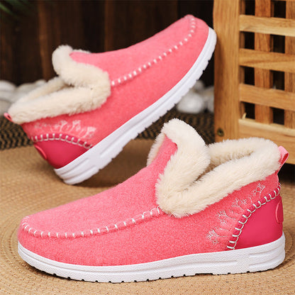 Bottes de neige d'hiver pour femme à doublure pelucheuse