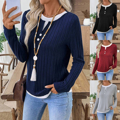 👜 -50 % sur toute la mode femme ! ✨T-shirt en maille à manches longues chaud et doux pour femme