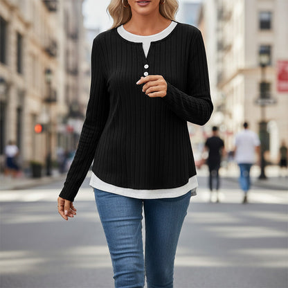 👜 -50 % sur toute la mode femme ! ✨T-shirt en maille à manches longues chaud et doux pour femme