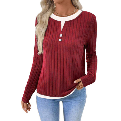 👜 -50 % sur toute la mode femme ! ✨T-shirt en maille à manches longues chaud et doux pour femme