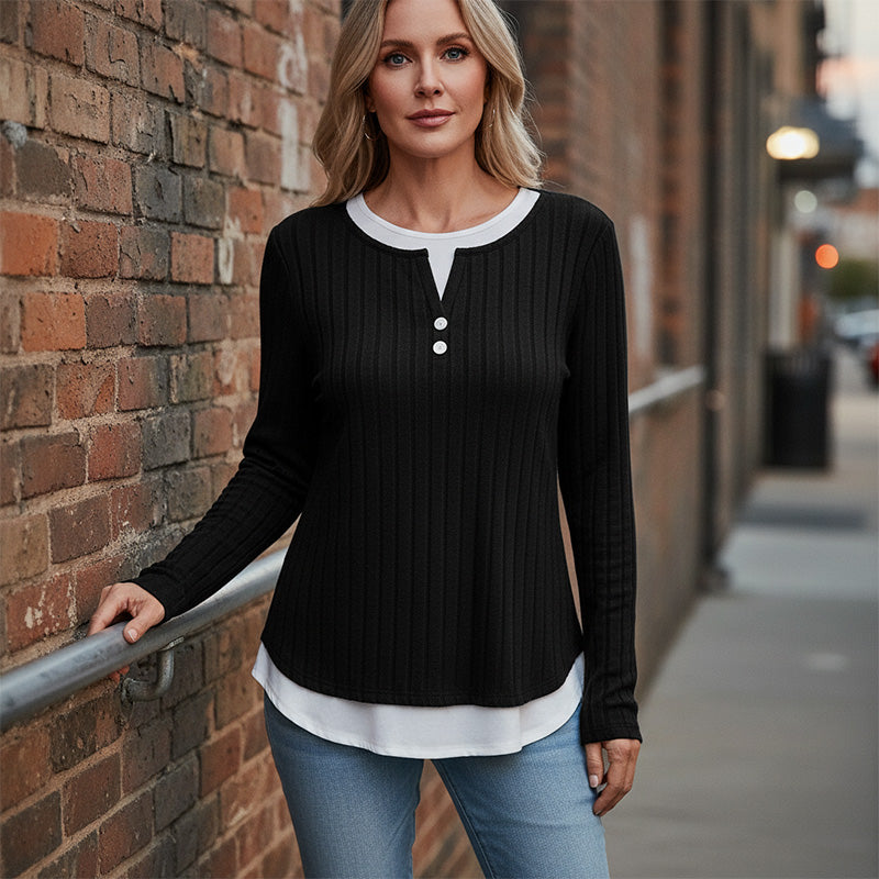 👜 -50 % sur toute la mode femme ! ✨T-shirt en maille à manches longues chaud et doux pour femme