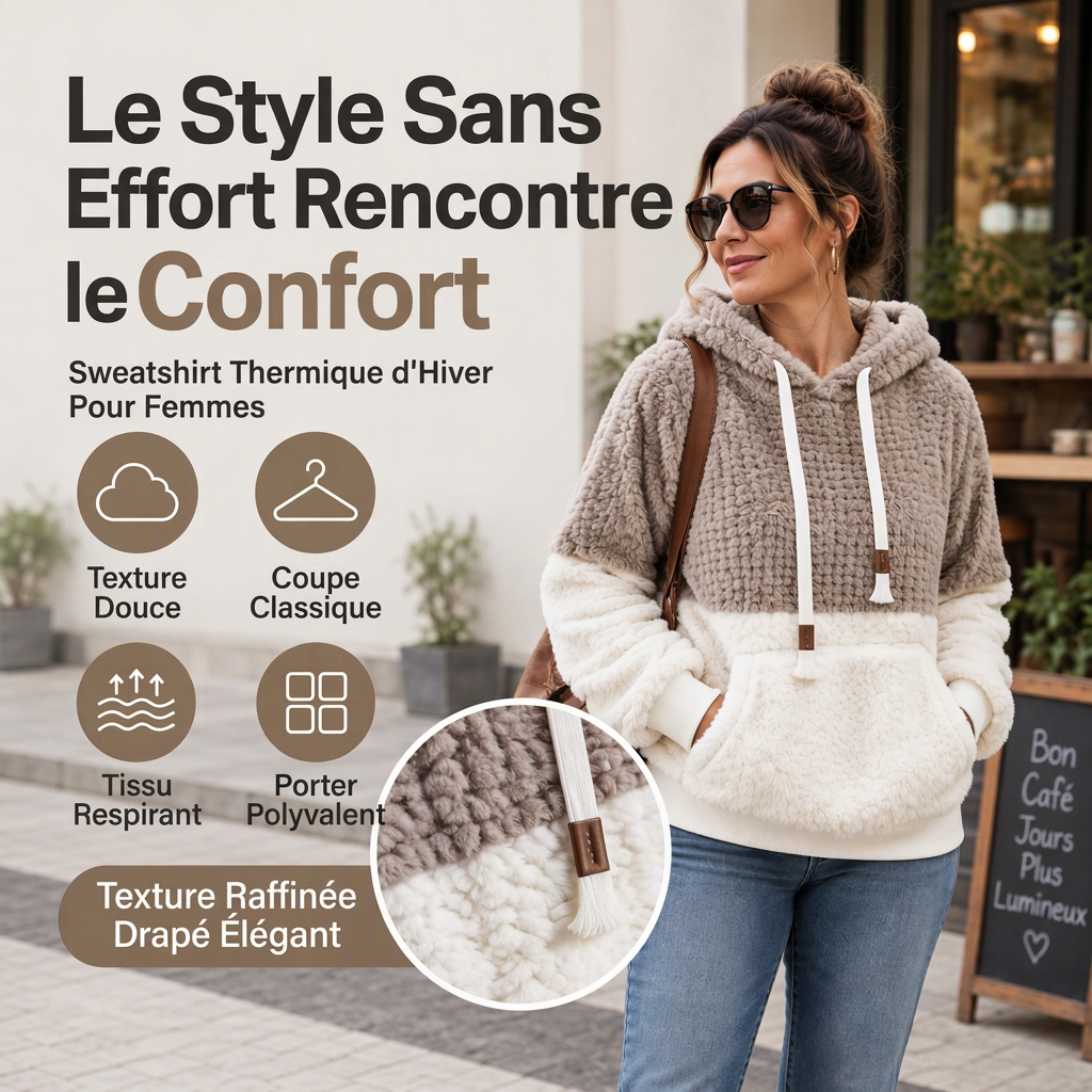 👜 -50 % sur toute la mode femme ! ✨Sweat-shirt à capuche thermique et confortable pour femme pour l'hiver