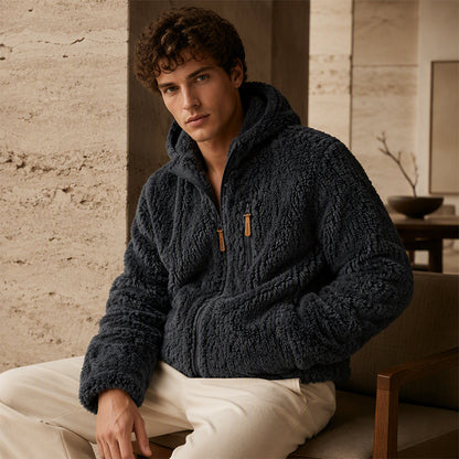 📢📢50 % DE RÉDUCTION !! ⏰ Veste en polaire à capuche zippée pour homme