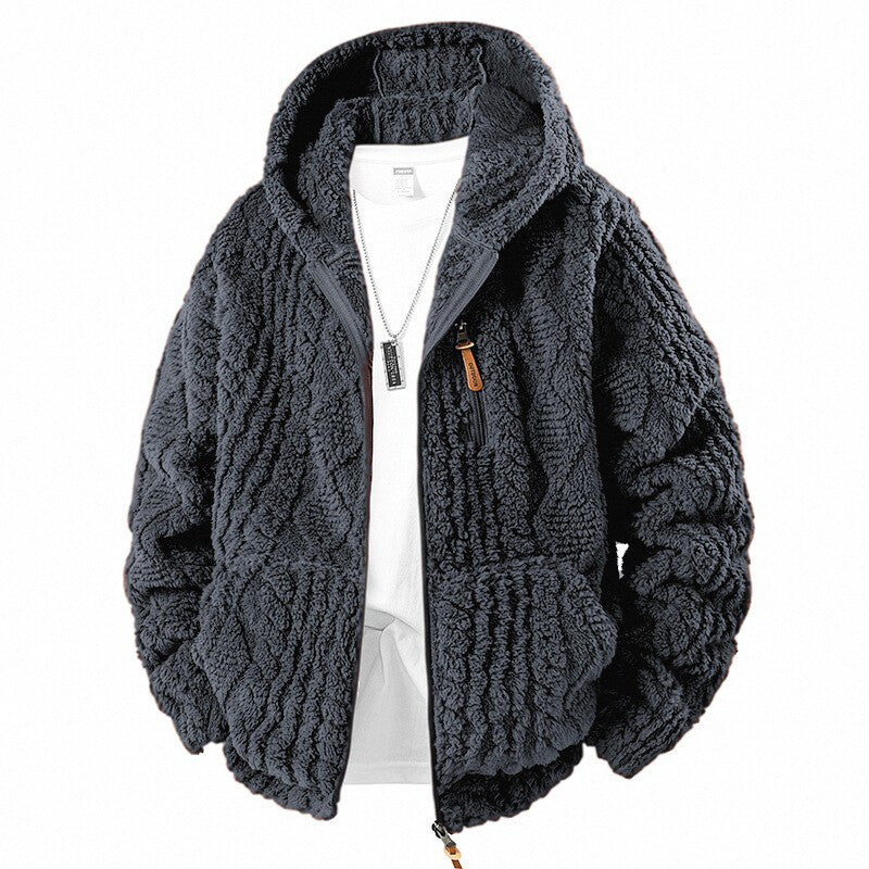 📢📢50 % DE RÉDUCTION !! ⏰ Veste en polaire à capuche zippée pour homme