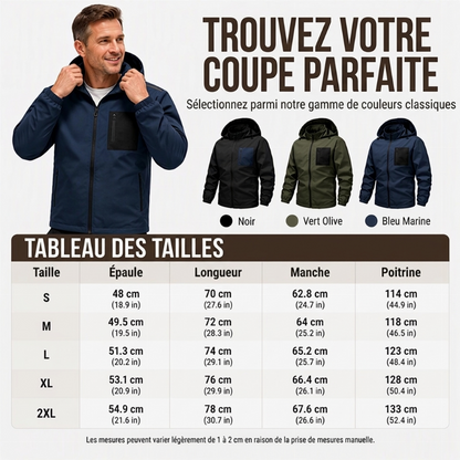 Blouson Coupe-Vent Extérieur pour Homme avec Capuche Amovible
