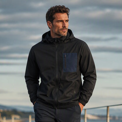 Blouson Coupe-Vent Extérieur pour Homme avec Capuche Amovible