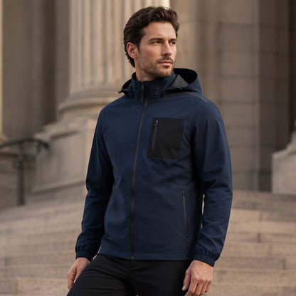 Blouson Coupe-Vent Extérieur pour Homme avec Capuche Amovible