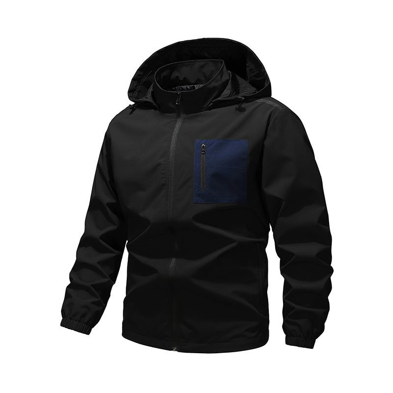 Blouson Coupe-Vent Extérieur pour Homme avec Capuche Amovible