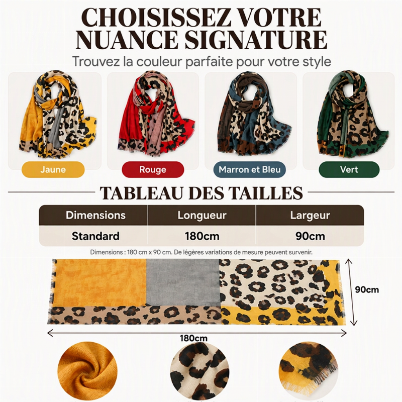 🧣 Écharpe-châle polyvalente et légère à imprimé léopard 🐆✨ – 50 % de réduction | Garantie « satisfait ou remboursé » de 30 jours