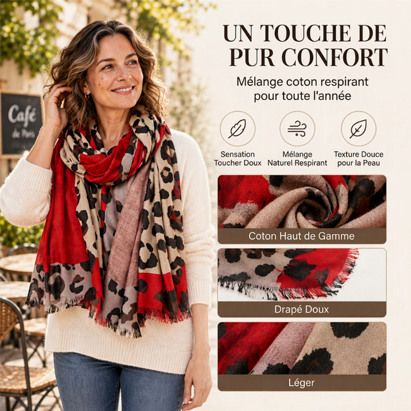 🧣 Écharpe-châle polyvalente et légère à imprimé léopard 🐆✨ – 50 % de réduction | Garantie « satisfait ou remboursé » de 30 jours