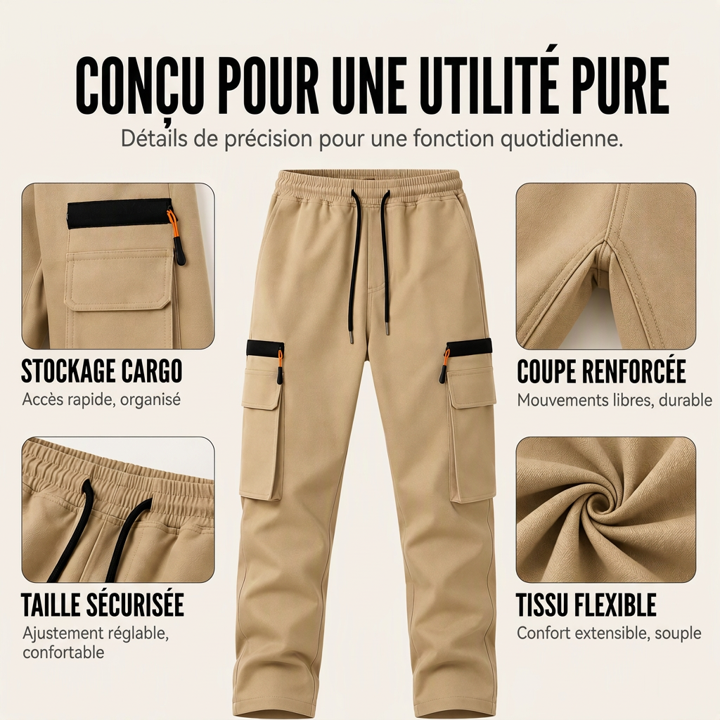 🔥 50% de réduction 🔥Pantalon cargo décontracté à plusieurs poches pour hommes
