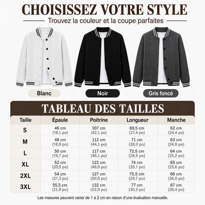 Blouson de baseball décontracté en jacquard pour homme