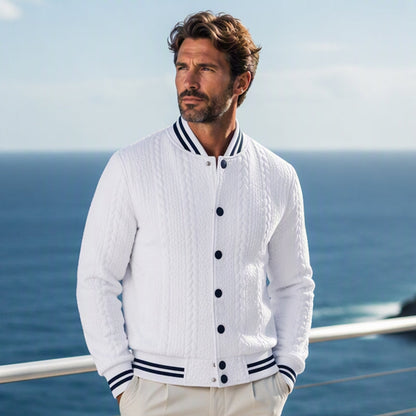 Blouson de baseball décontracté en jacquard pour homme
