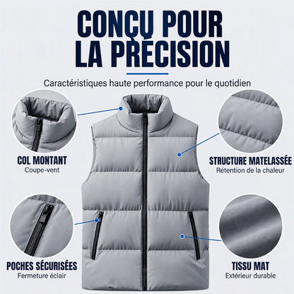 🔥 50% de réduction 🔥Gilet matelassé classique pour homme à col montant