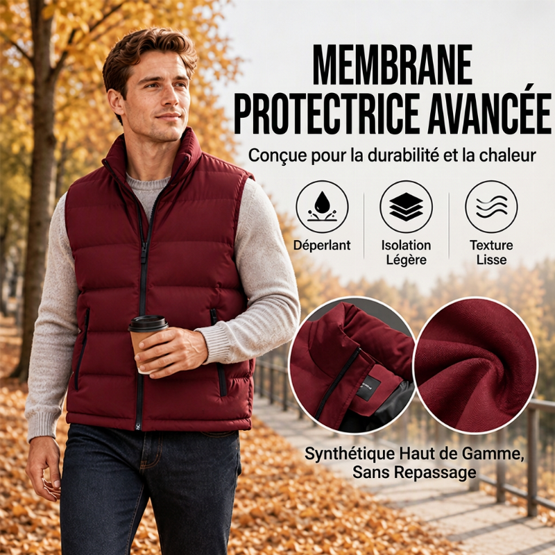 🔥 50% de réduction 🔥Gilet matelassé classique pour homme à col montant