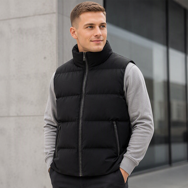 🔥 50% de réduction 🔥Gilet matelassé classique pour homme à col montant