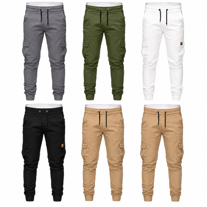 Pantalon Jogger Cargo Unisexe Couleur Unie Décontracté