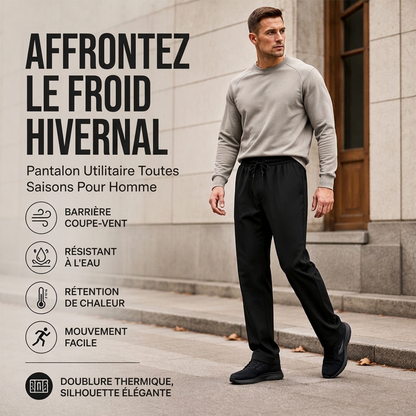Pantalon unisexe coupe-vent à séchage rapide avec doublure en peluche